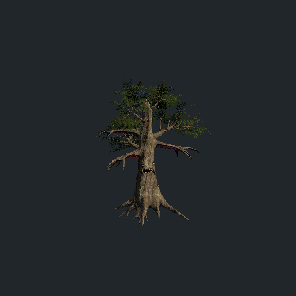 A Reaper, a walking tree creature with a leafy canopy and clawed branches, rendered with full bark and leaf textures