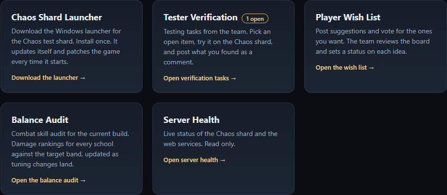 The tester hub cards with the new open-task count on the Tester Verification button