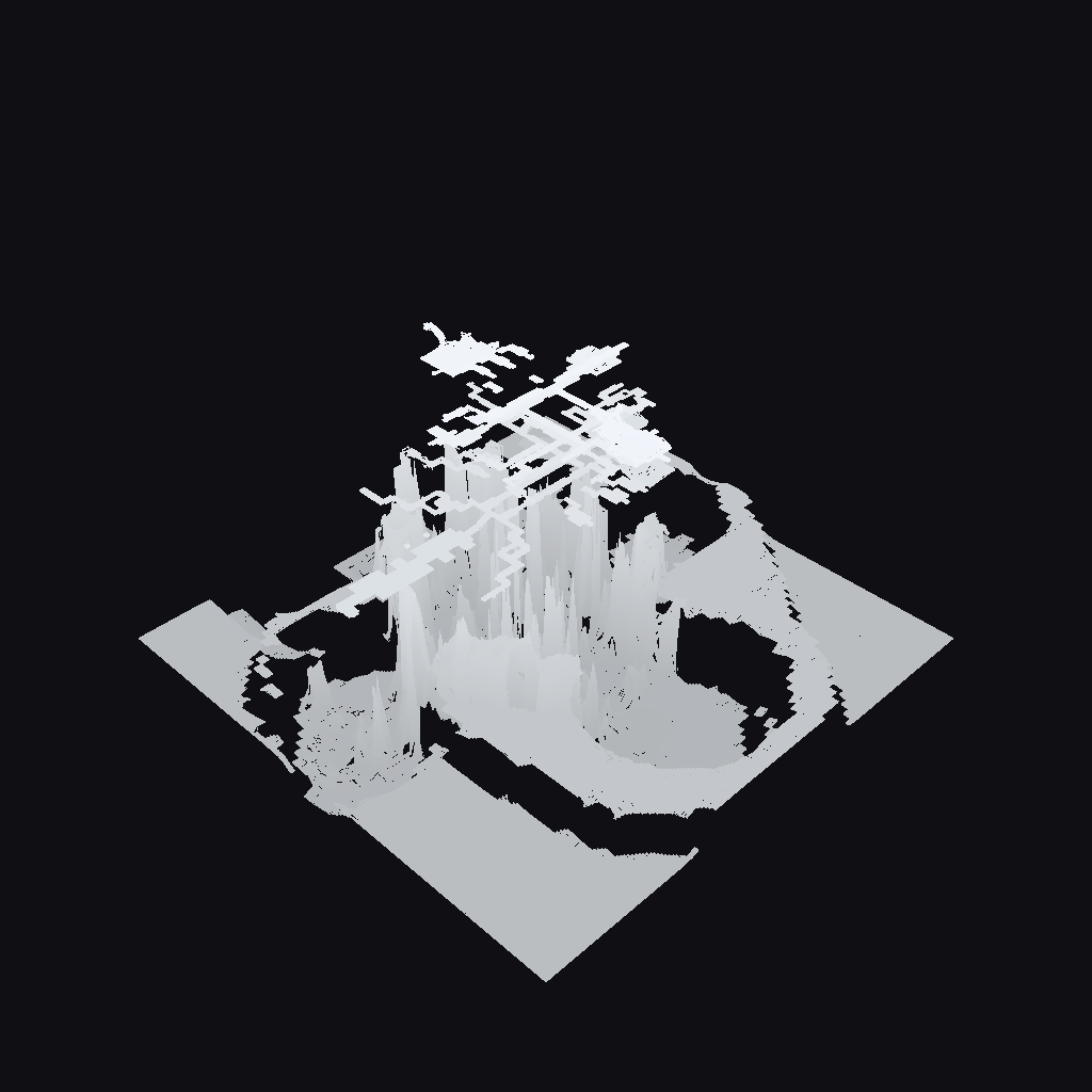 Baked 3D map model of The Fall, five floors deep