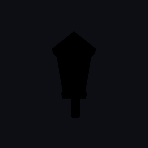 A galleon lantern rendered from the current chaos content packs: the whole lantern is a black silhouette because the glow feature was stripped from its shader