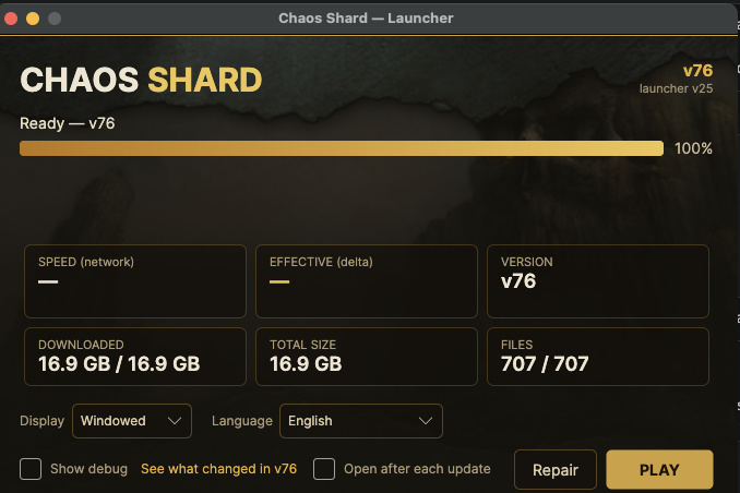 Mac launcher ready to play