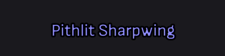A purple outlined character name rendered crisply on a dark background