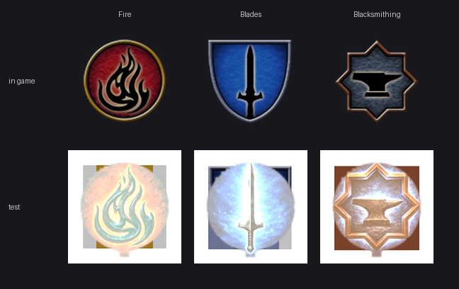 School emblem restyle test compared with the emblems in game