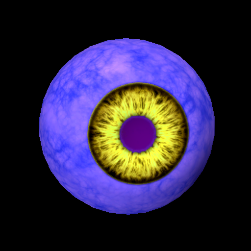 Inventory icon of an eyeball with a gold iris and violet pupil