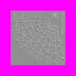 The spider web trap material rendered from the current chaos content packs: an opaque grey sheet with the web pattern barely embossed, the white blanket players reported