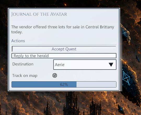 The same demo window in Air: pale frost panel, dark ink text, inscriptional capitals title font