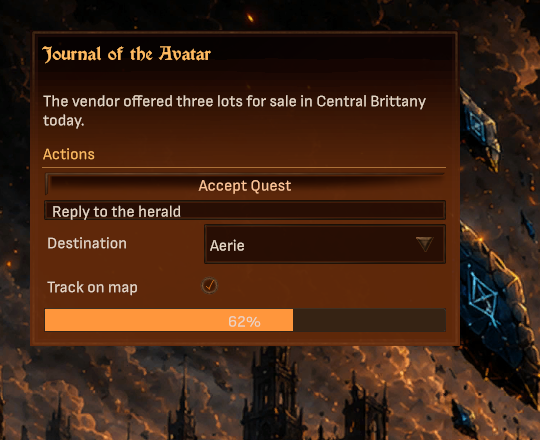 The same demo window in Fire: dark red panel with copper frames and ember gold title